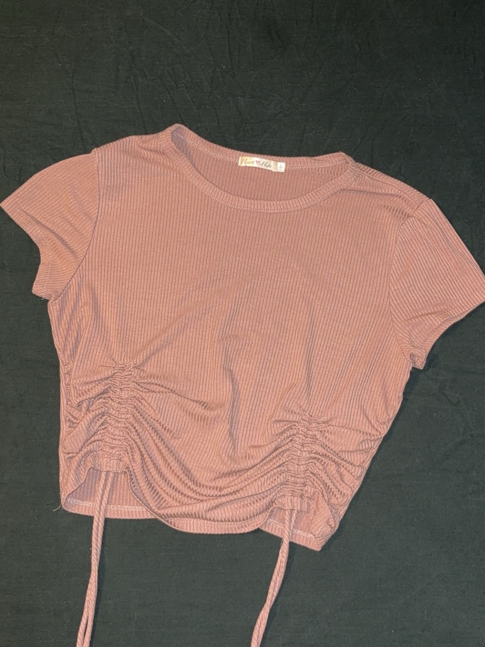 Fashion Nova Brown Ruched Crop Top